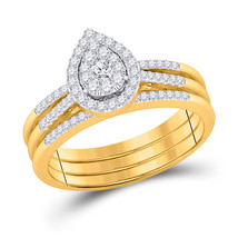 Authenticity Guarantee 
14kt Yellow Gold Round Diamond 3-Piece Bridal Wedding... - £1,027.81 GBP