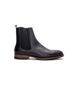 Bota vegana chelsea de hombre en microfibra negra plana con elástico flexible - $158.46