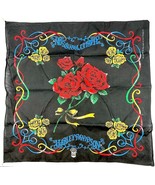 Harley Davidson Black Bandana Handkerchief Rosed Red Yellow Blue LinesFl... - £11.39 GBP