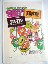 1985 M&amp;M&#39;s Color Ad &quot;Packs of Fun For Everyone&quot; M&amp;M - £6.40 GBP