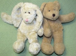 Vintage Boyds Bears In The Attic Set Brown Teddy &amp; Tan Bunny Rabbit Plush Animal - £12.33 GBP