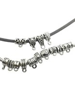 9 Pendant Bails Jewelry Hanger Antique Silver Hang Charms Assorted Lot M... - £6.17 GBP