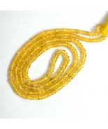 Natural Yellow Sapphire 3.3-5mm Faceted Round Gemstone Beads 16&quot; Strand ... - £184.87 GBP