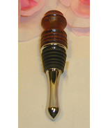 New Hand Crafted Hand Turned Sapele Wood Topped Wine bottle Stopper Grea... - £14.15 GBP