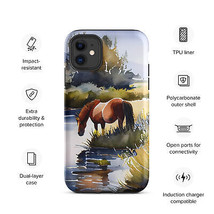 Wild Horse in Meadow Watercolor Art iPhone® Case - £18.90 GBP