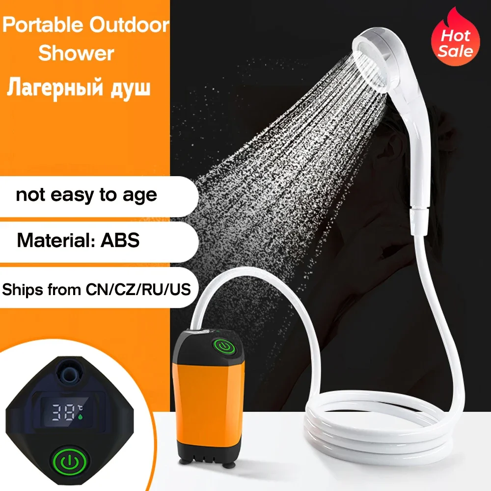 Lectric shower pump ipx7 waterproof digital display for camping equipment hiking travel thumb200