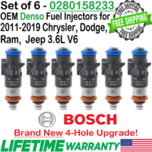 NEW OEM 6Pcs Bosch 4-Hole Upgrade Fuel Injectors for 2011-2019 Dodge Ram Jeep V6 - £217.76 GBP