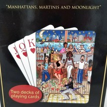 Charles Fazzino Manhattans Martinis and Moonlight Playing Cards 2 Decks Set - £19.76 GBP