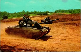 1960 Chrome Postcard Army Training Driving M481 Tank at Fort Knox Kentuc... - $8.86