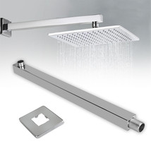 16-inch Stainless Steel Square Rainfall Shower Head Extension Arm Wall M... - £21.16 GBP