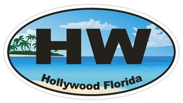 Hollywood Florida Oval Bumper Sticker or Helmet Sticker D1146 - £1.08 GBP+