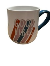 Good Vibes Only Coffee Mug Rainbow Stripes White Ceramic Novelty Cup Gift - $14.64