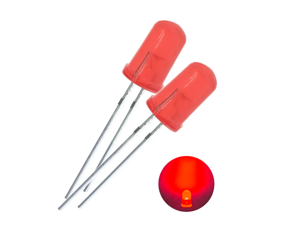 Light Emitting Diodes (25) Red 5mm Round Diffused LEDs - $4.37
