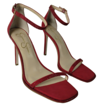 Jessica Simpson Ostey Red Ankle Strap Sandals Womens 8.5 Rhinestones New - £73.26 GBP
