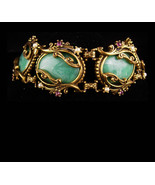 Vintage GOTHIC Bracelet -art nouveau slag Big Bracelet Purple rhinestone... - $225.00