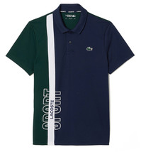 Lacoste New Tape Border Polo Men&#39;s Tennis T-Shirts Top Navy NWT DH109253NWSN87 - £95.25 GBP