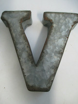 Galvanized Metal Letter V 6&quot; Rustic Country Industrial Farmhouse 3D - £2.33 GBP