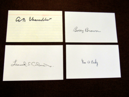 BOBBY BROWN HAPPY CHANDLER COLEMAN BUDIG MLB PRESIDENTS SIGNED AUTO INDE... - £63.07 GBP
