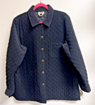 Talbots Womans XL Black Jacket Coat Mid Weight Quilted Button Front - $18.32