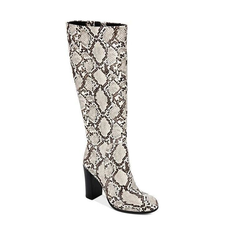Kenneth Cole Womens 6.5 M Black White Snake Zip Up High Heel Boots Displ... - $23.52