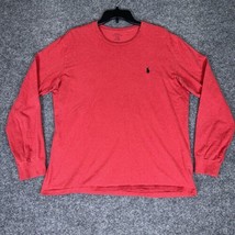 Polo Ralph Lauren T Shirt Mens L Red Casual Long Sleeve Crew Neck Cotton... - £11.52 GBP