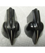 2 Vintage Daka-Ware Black Bakelite Chicken Beak Pointer Knobs 1/4&quot; Shaf ... - $9.65