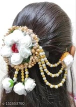 Indian Women Artificial Floral Hair Accessories Fashion Wedding Vani Gaj... - £21.86 GBP