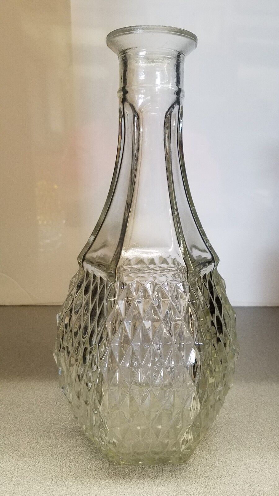 Indiana Glass 1960's Diamond Point Glass Decnater 9.5  Tall (No Stopper) - $12.20