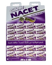 100 Gillette Nacet DE double edge razor blades - $17.99
