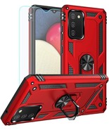 For Galaxy A02S Shockproof Protective Case With HD Screen Protector-Red - £9.29 GBP