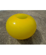 VINTAGE LARGE LIGHT GLOBE Mid Century Modern Glass Fixture Canary Yellow - £75.89 GBP