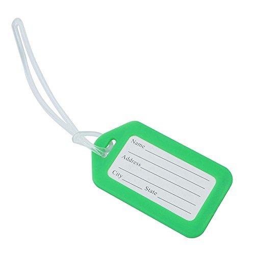 Bluemoona 10 pcs - Rigid Secure Plastic Travel Luggage Address ID Label Tag Hold