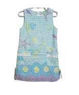 Lilly Pulitzer 5T Girls A-Line Moasic Fish Starfish Blue Water Vintage D... - $21.99