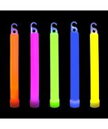 50 Pack 6 Inch Ultra Bright Large Glow Sticks 14 Hr Long Lasting Light S... - $33.61