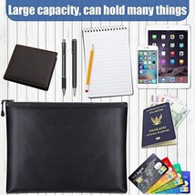 Fireproof Money Bag Flame Resistant Document Pouch Cash Safe Zipper Bank Deposit - £11.41 GBP