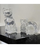 Gorham Clear Glass Figural CAT Salt &amp; Pepper Shakers Seated and Lying Vi... - $12.59