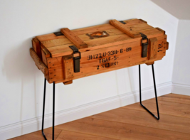 Antique Industrial Coffee Table | Military Ammo Box | Vintage Chest Trun... - $125.00