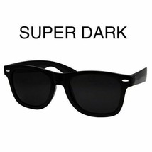 ULTRA super Extra DARK Black Sunglasses MEN WOMEN Aviator Nerd Geek Thug - £9.54 GBP