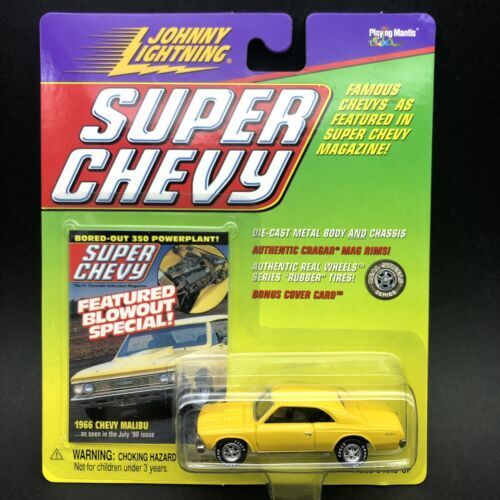 Johnny Lightning Super Chevy 1966 '66 Chevrolet Malibu Diecast Car Yellow 1/64 - $16.44