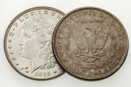 1884 &amp; 1884-O $1 Silver Morgan Dollar Lot of 2 Coins in Choice BU Condition - £155.80 GBP