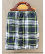 Vintage Plaid Knitting Sewing Bag with Bakelite Handles Retro Extra Long... - €15,48 EUR