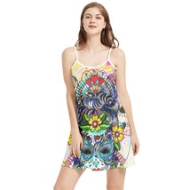 Dia De Los Muertos Dead Day Psychedelic Design Hipster Sexy Summer Frill Dress - £26.37 GBP