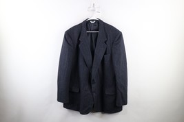 Vintage 90s Streetwear Mens 52 Tall Wool Houndstooth 2 Button Suit Coat ... - $49.45