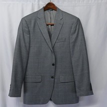 Ralph Lauren 40R Gray Houndstooth Plaid Silk Wool Blazer Jacket Sport Coat - £27.12 GBP