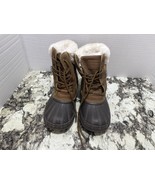 Nautica Danube Boys Tan Brown Snow Duck Boots Waterproof Leather Sz. US 5 - $26.59 CAD