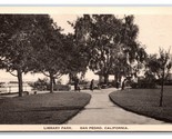 Library Park San Pedro California CA UNP WB Postcard Z9 - $4.90