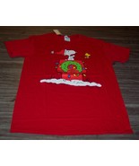 PEANUTS SNOOPY WOODSTOCK CHRISTMAS DOG HOUSE T-Shirt SMALL MENS NEW w/ TAG - £15.82 GBP