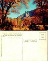 California Yosemite National Park Sentinel Rock Autumn Trees Vintage Postcard - £7.39 GBP