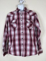 Wrangler 20X Men Size L Pink/Wht Check Snap Up Western Shirt Long Sleeve - £7.49 GBP