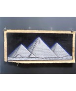 Pyramid With Desert Scene Old Illustration papyrus , handmade papyrus fr... - $223.30 CAD